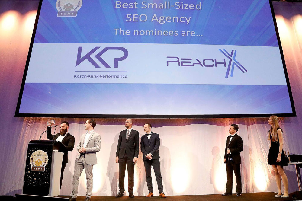 Artur Kosch bei der Dankesrede zum SEMY Award 2018