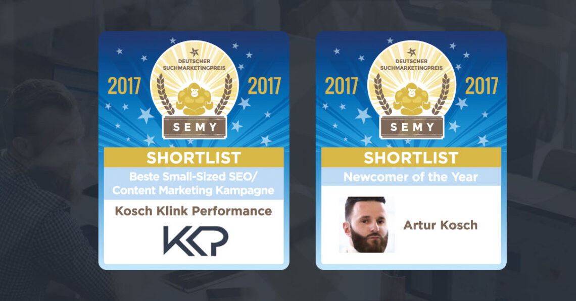 Doppel-Nominierung für Kosch Klink Performance bei den Semy Awards 2017